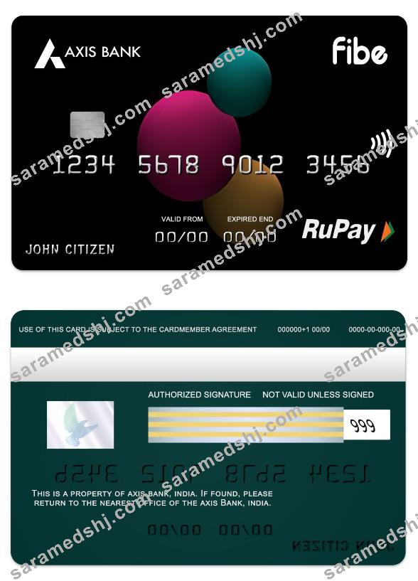 India Axis Bank Fibe RuPay credit card